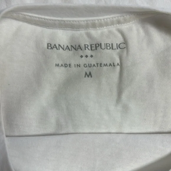 Banana Republic White Tee with Floral Print-size M - Picture 4 of 6